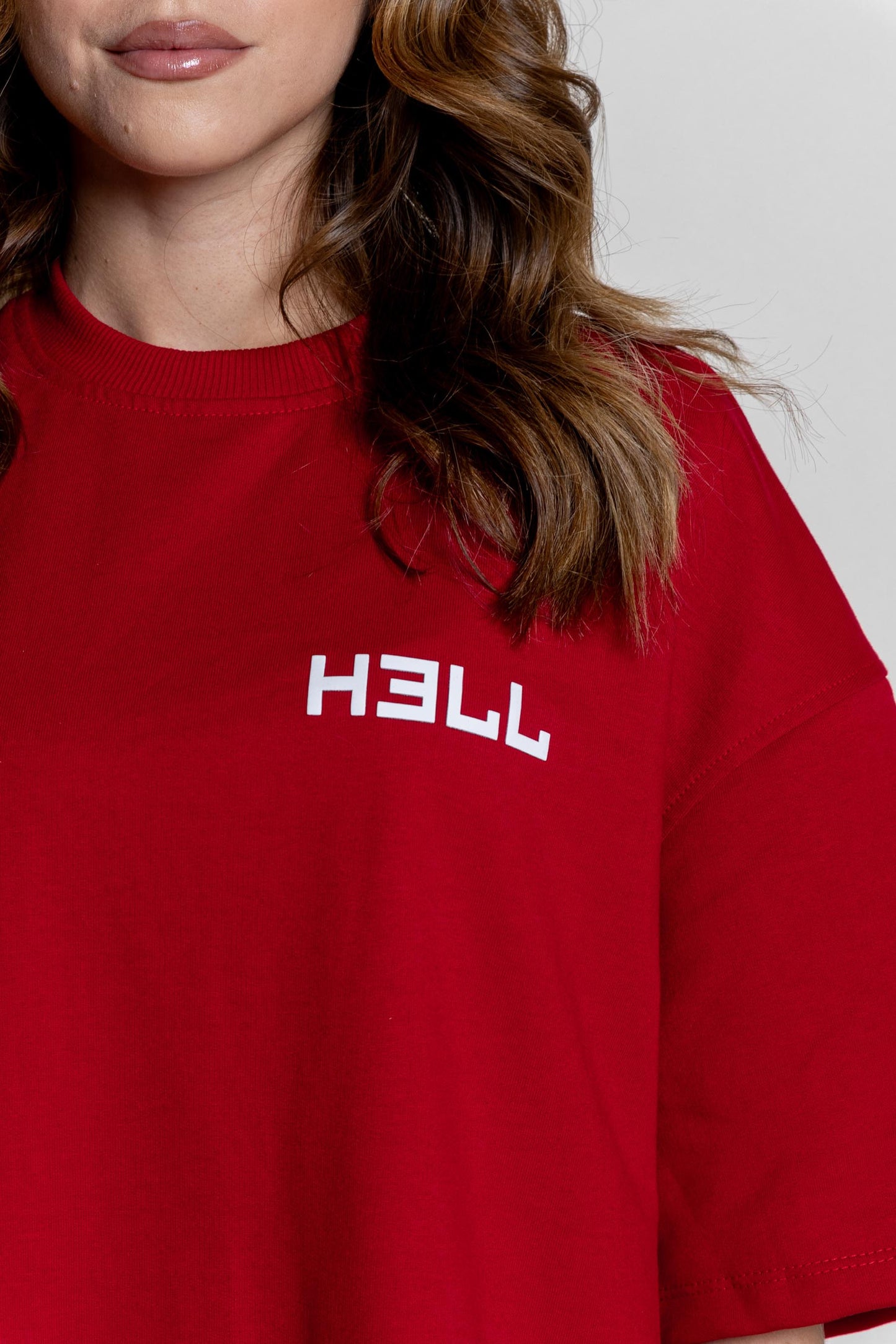 Basic HELL T-shirt Red/white (Mujer)