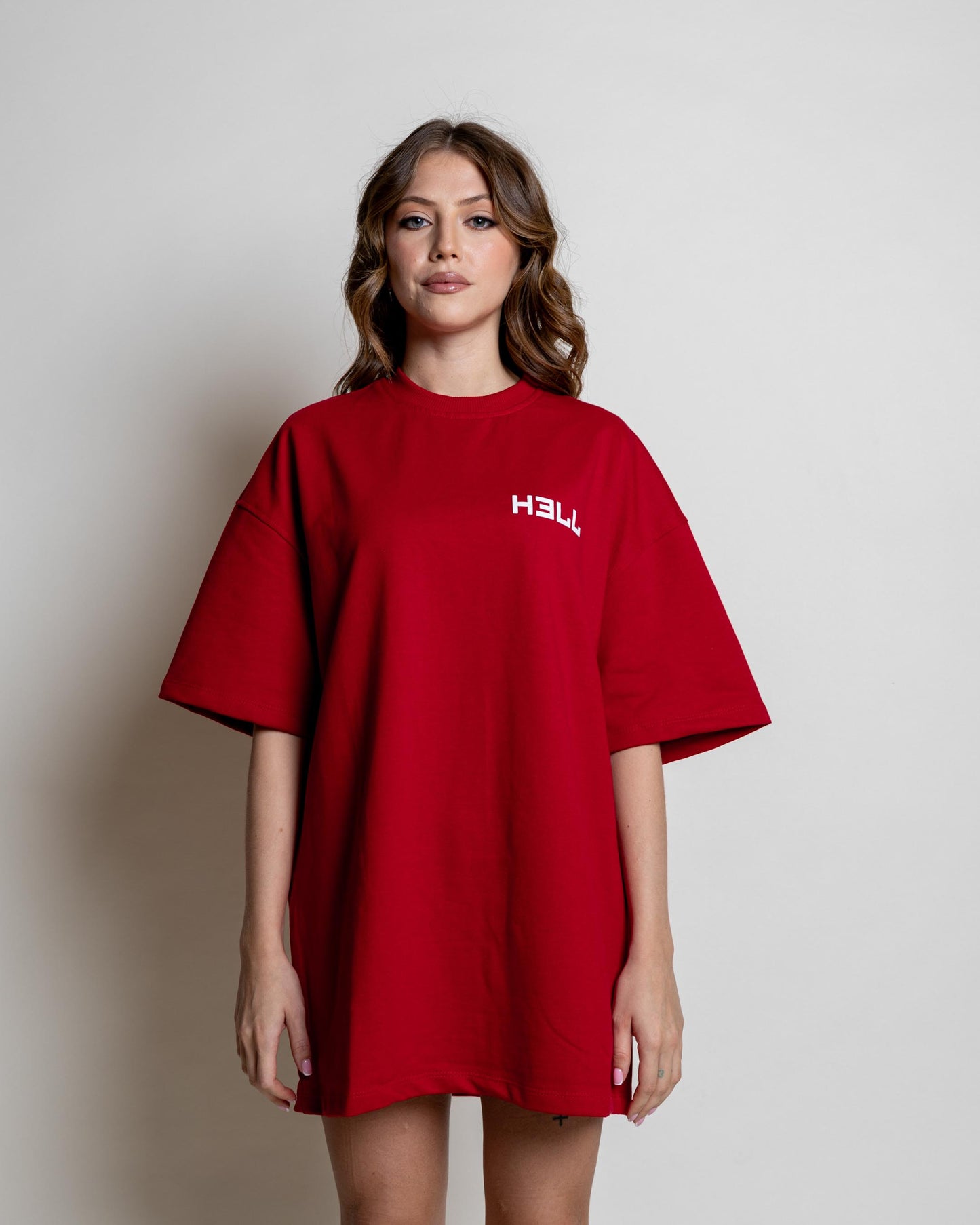 Basic HELL T-shirt Red/white (Mujer)