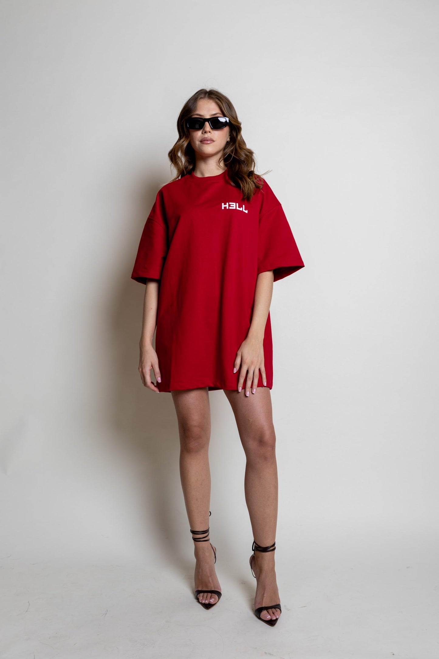 Basic HELL T-shirt Red/white (Mujer)