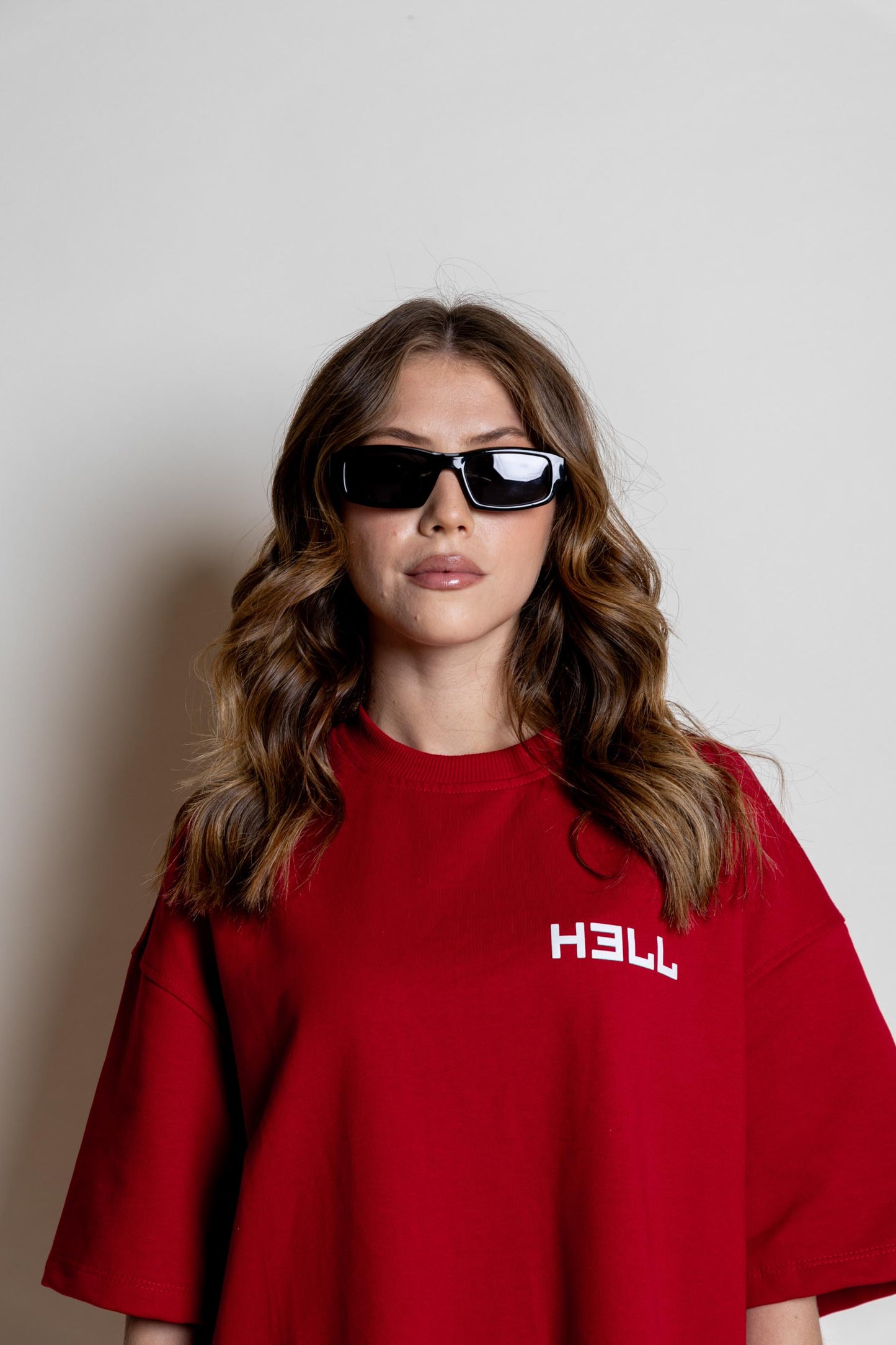 Basic HELL T-shirt Red/white (Mujer)